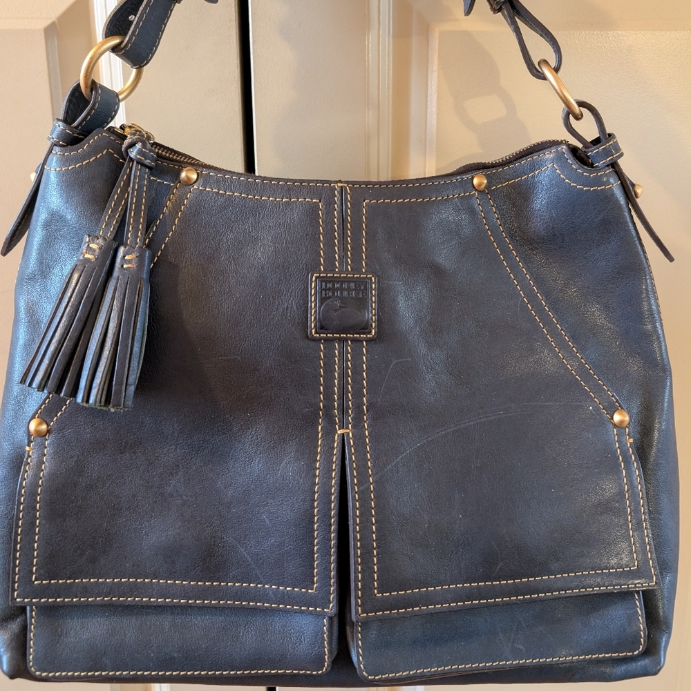 Dooney & Bourke Blue Kingston Florentine Leather Bag